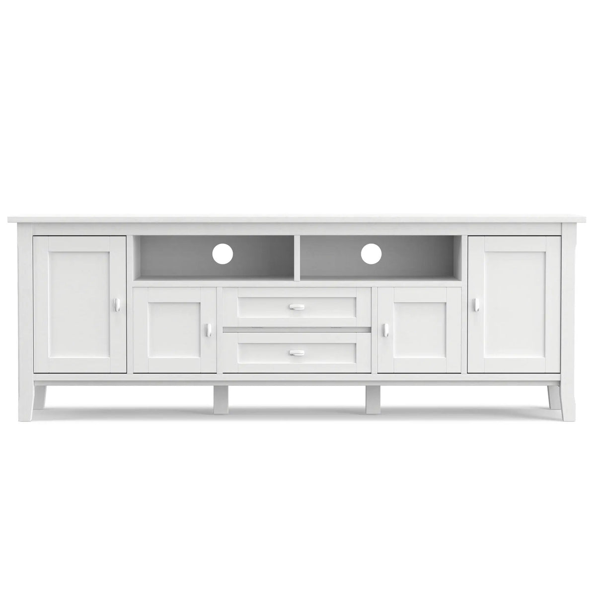 Warm Shaker Extra Wide TV Media Stand | Handcrafted Solid Wood | Fits TVs Up To 80 Inch | 72 Inch Length