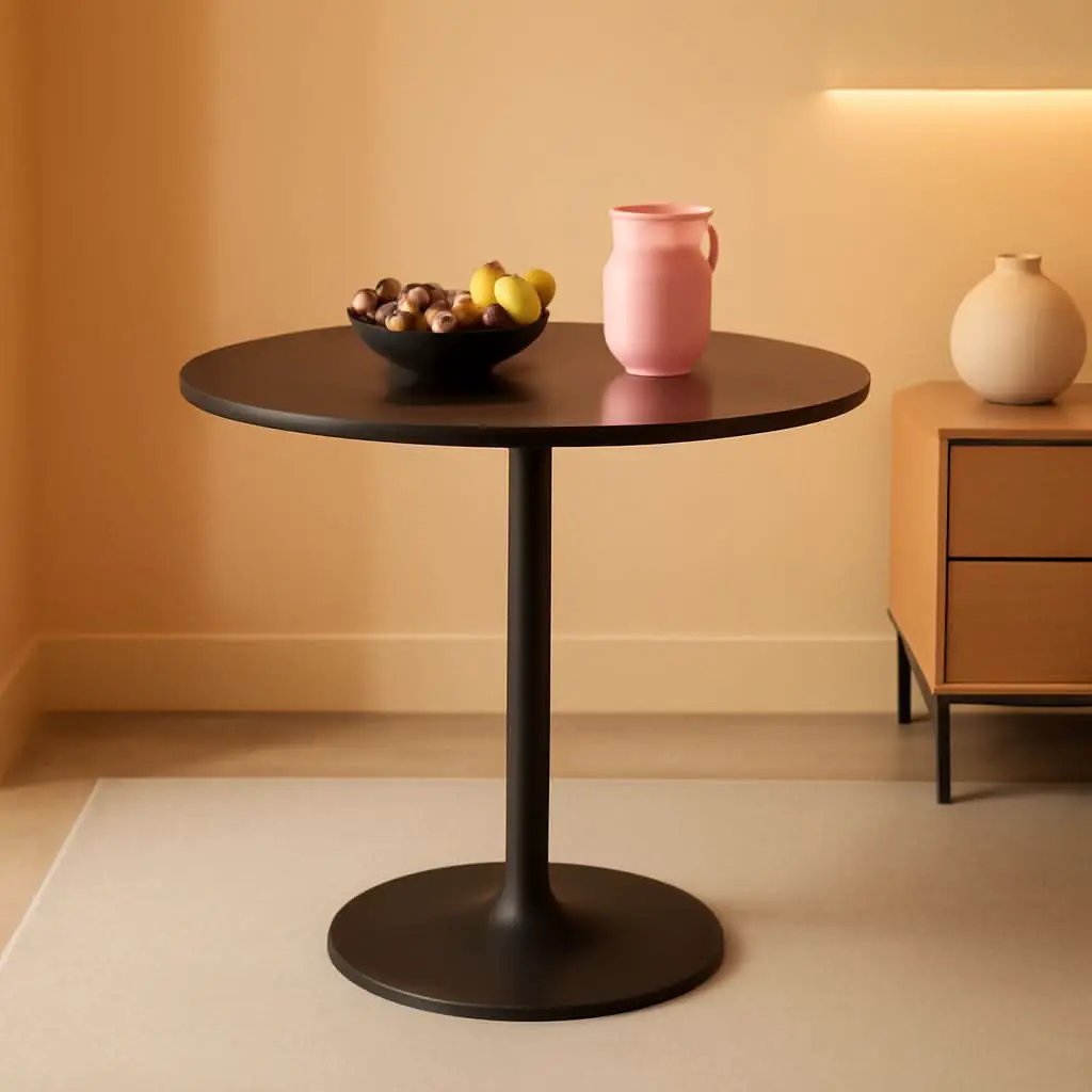 Height Adjustable Round Black Pub Tabletop Outdoor from PriceLows™
