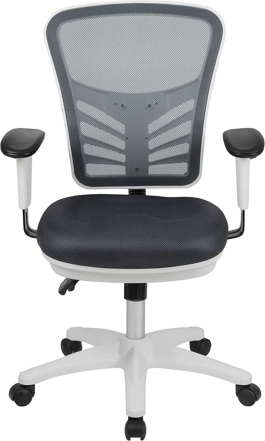 Nicholas Gray And White Mesh Mid Back Swivel Office Chair With Adjustable Lumbar from PriceLows™