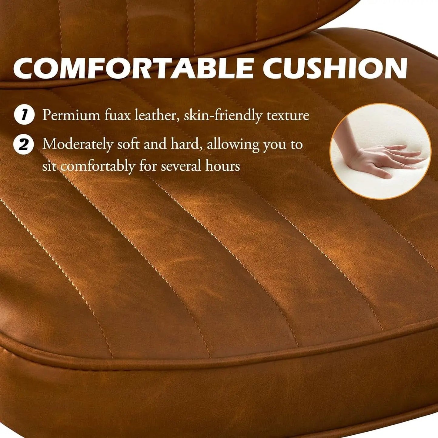 Brown Desk Chair With Wheels And Armrests Adjustable from PriceLows™