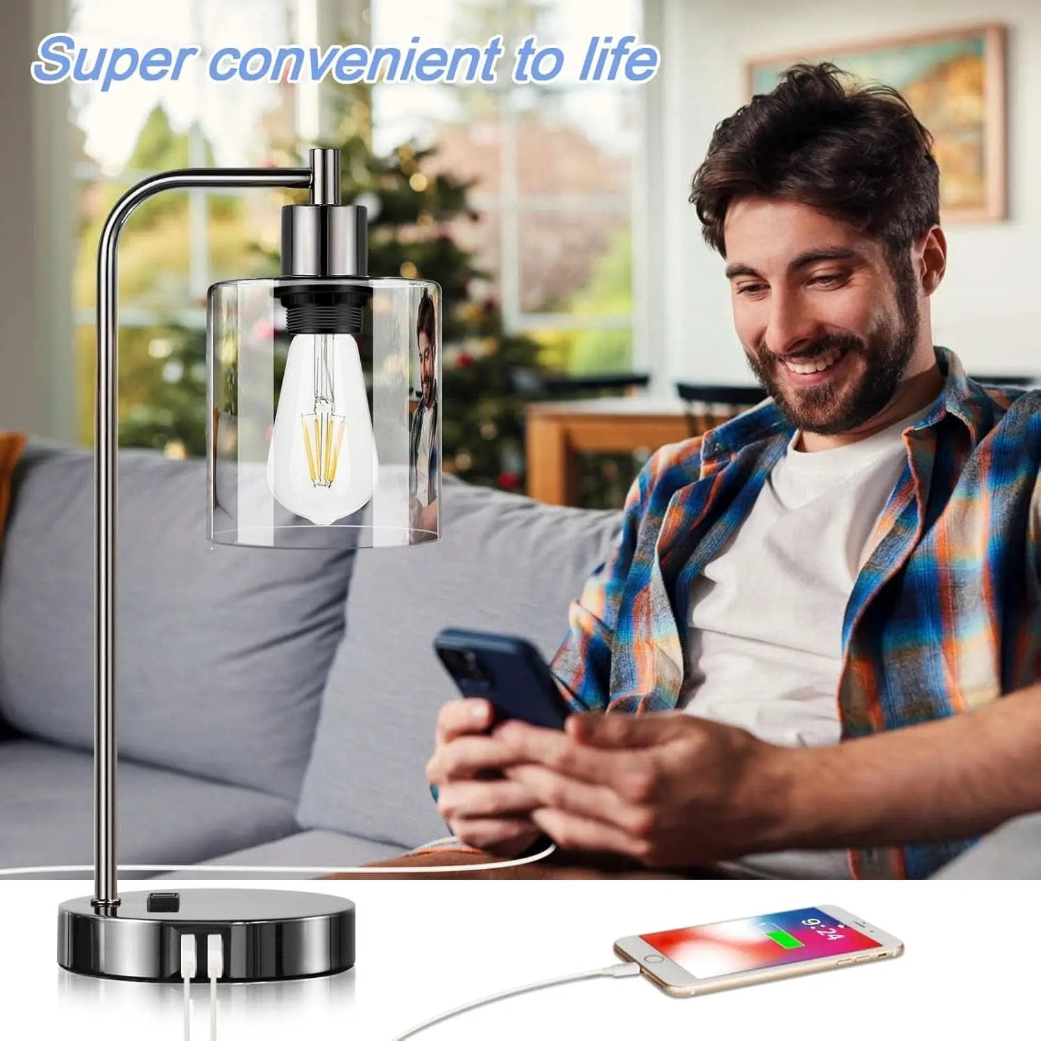 Industrial Table Lamps Black Nickel Touch Control Dimmable from PriceLows™