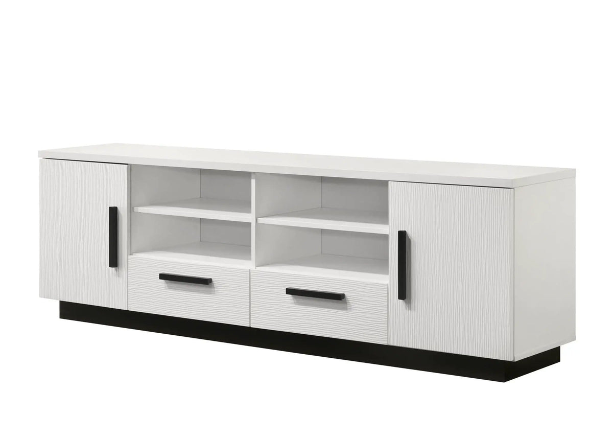 Matilda TV Stand With Drawers | 15.5 x 70.5 x 23 in | Living Room Furniture | White Finish