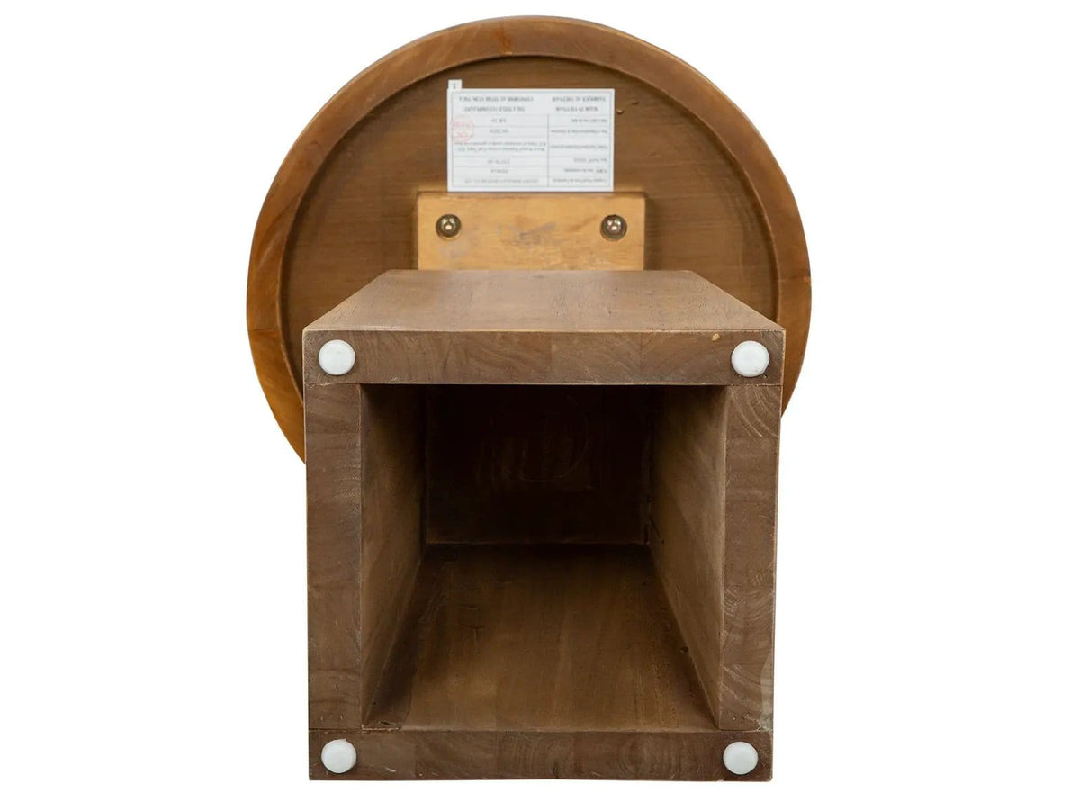 Lindon Round Pedestal Accent End Table | 2 Pieces | Living Room Furniture | Living Room