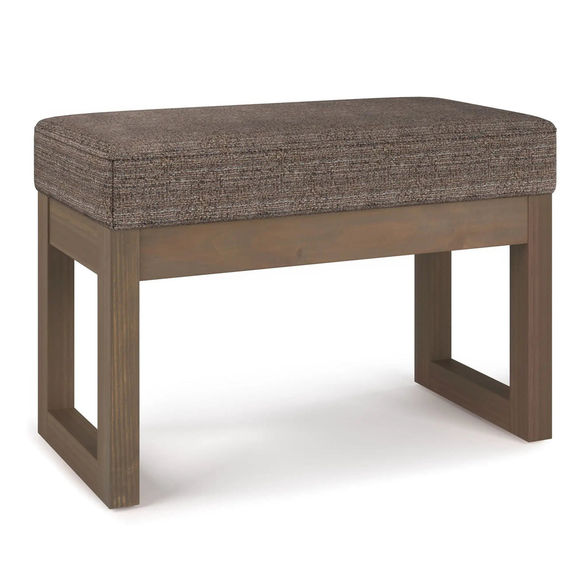 Milltown Upholstered Ottoman Bench | Driftwood Solid Wood Base | Versatile Design | 44.5 Inch Width