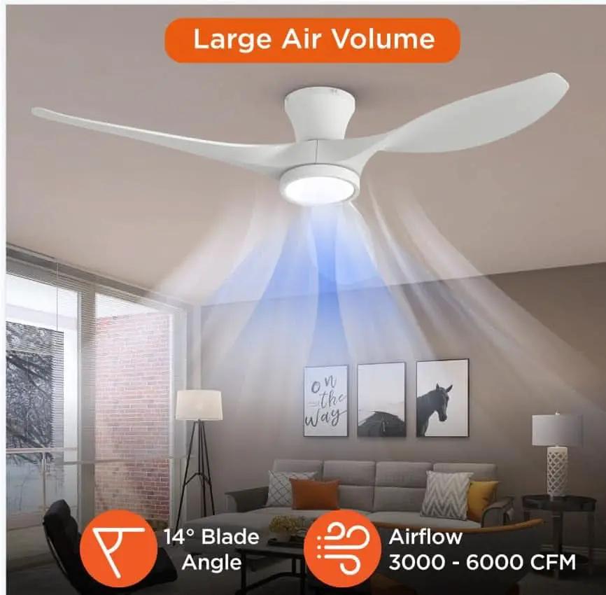 52 Inch Ceiling Fan With Remote And Quiet DC Motor For Bedroom And Living Room from PriceLows™