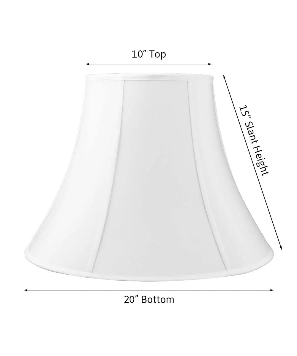 Bell Lamp Shade | Premium White Shantung | 20W X 15H