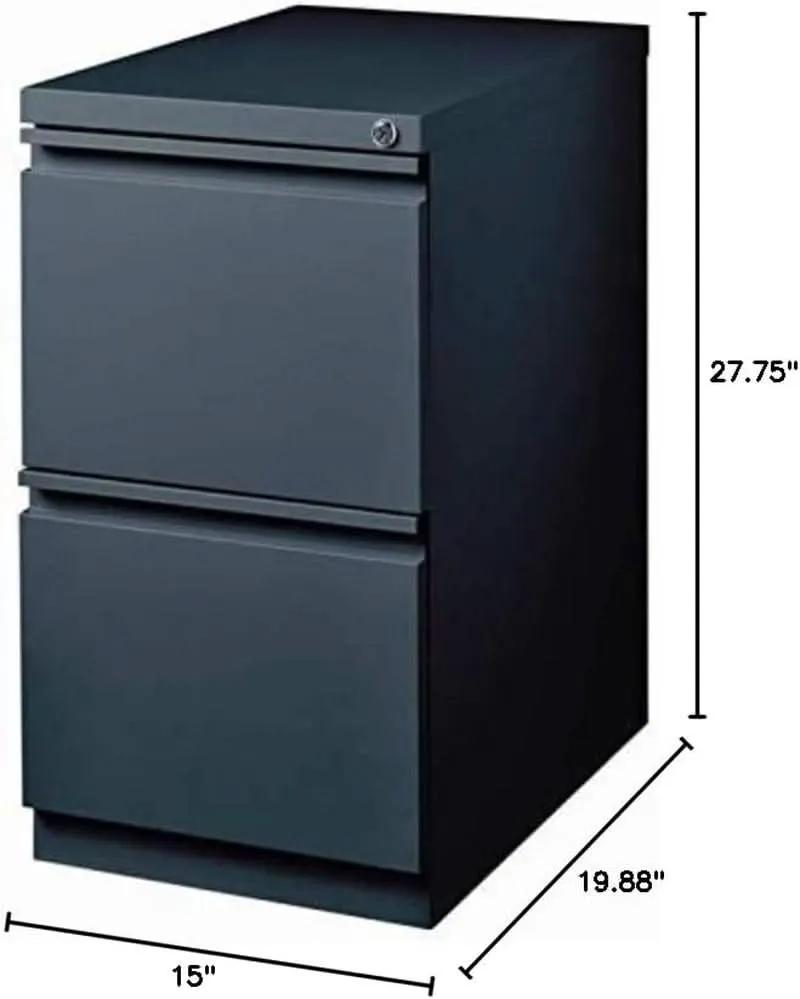 Two Drawer 27.75in Charcoal Metal Filing Cabinet Lockable from PriceLows™