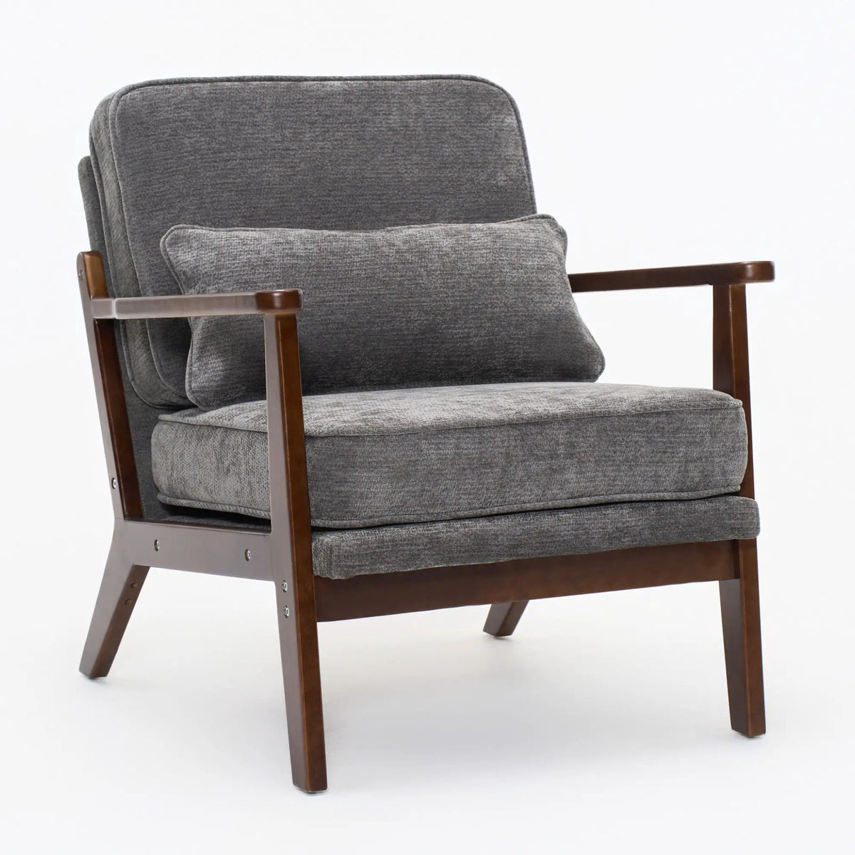 Living Room Chair | Lumbar Pillow | Mid Century Modern | Fabric