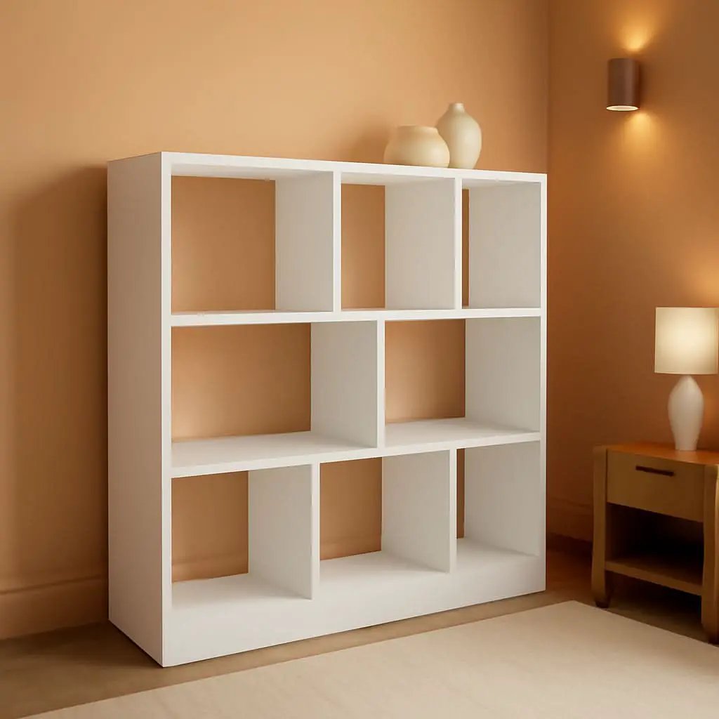 White Bookcase With 8 Open Compartments Freestanding Storage Shelf 11x35.4x39.4 from PriceLows™