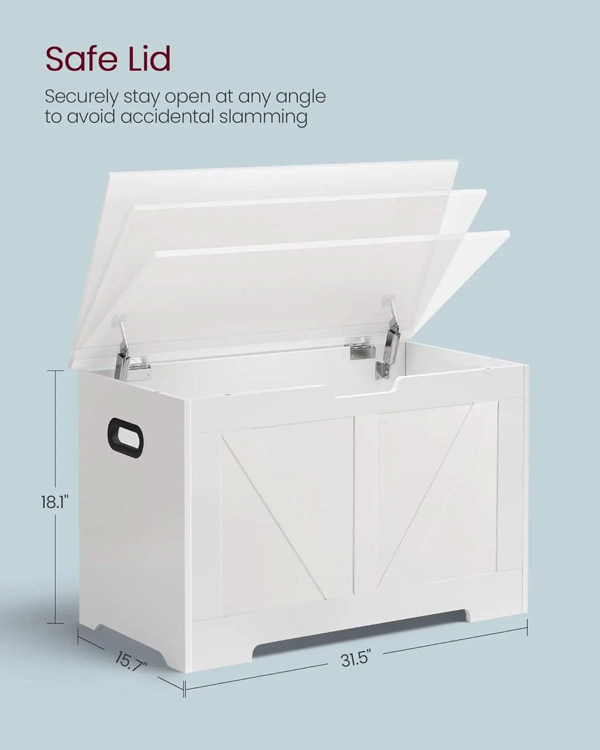 Cloud White PremiumStorage DeluxeBench With Hinges from PriceLows™