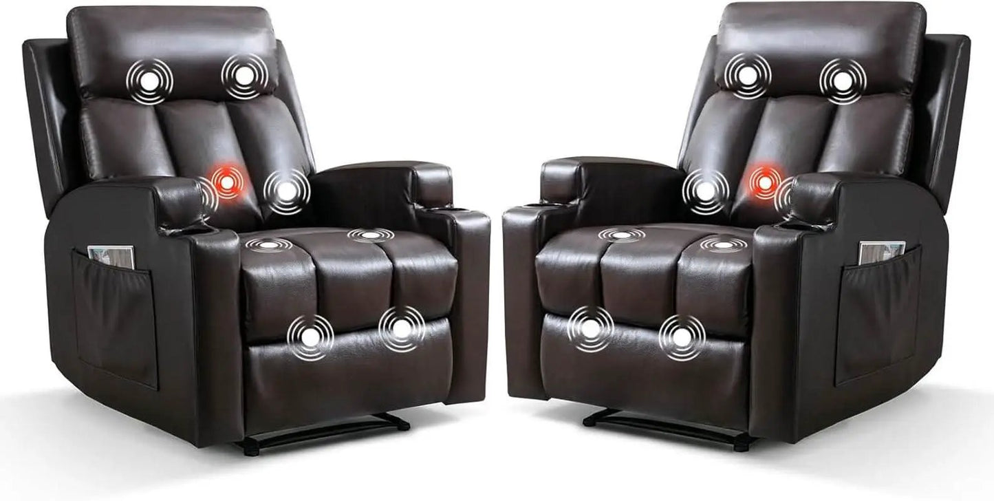 Brown UltraSoft Fabric Manual Recliner With Plush Arms from PriceLows™