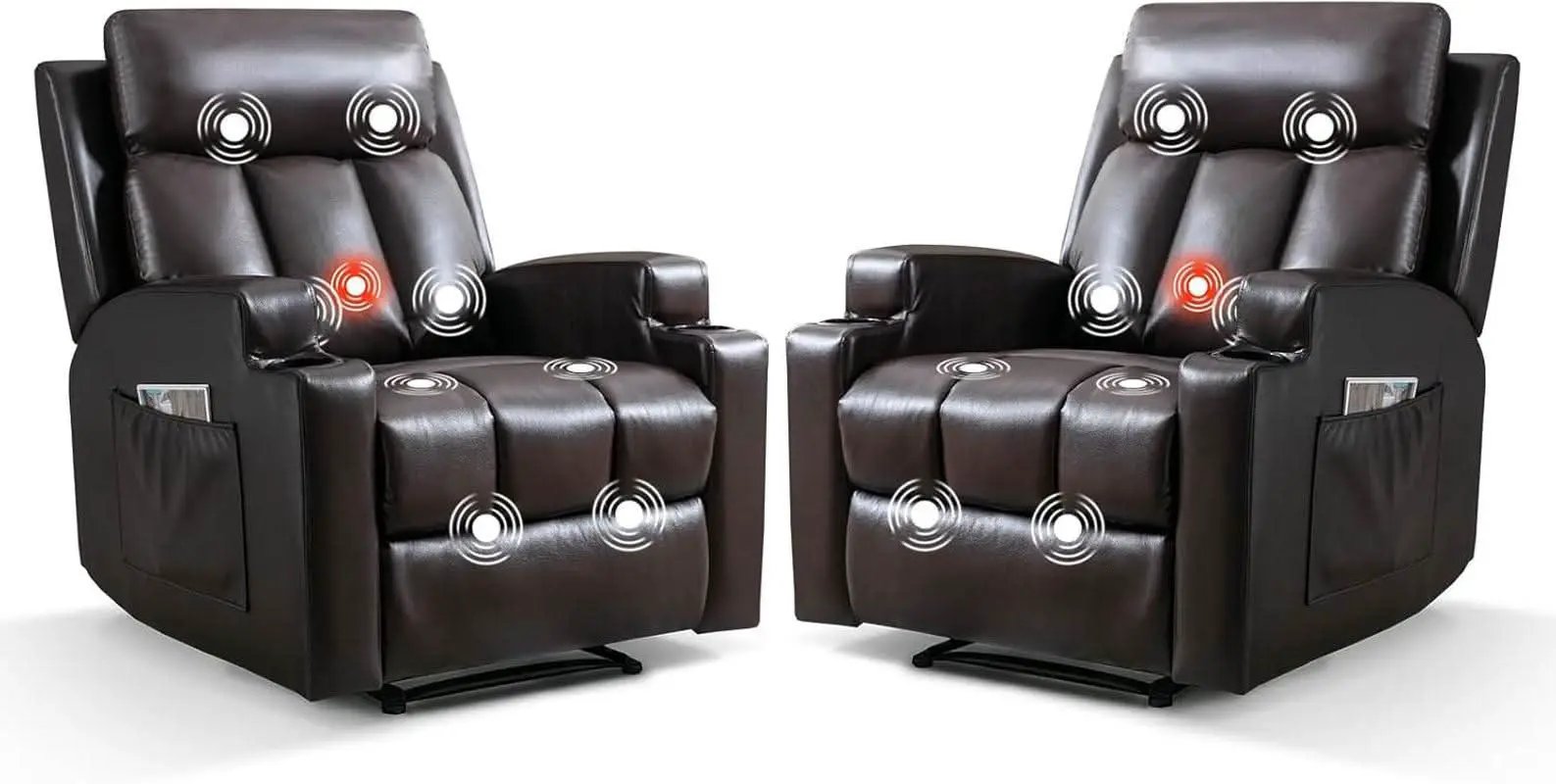 Brown UltraSoft Fabric Manual Recliner With Plush Arms from PriceLows™