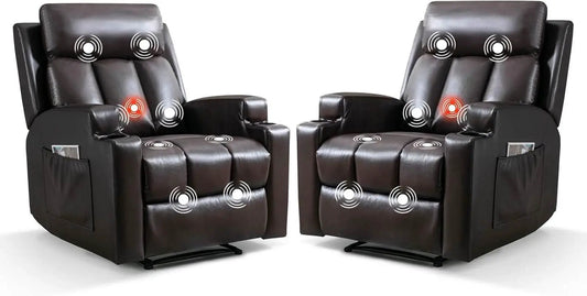 Brown UltraSoft Fabric Manual Recliner With Plush Arms from PriceLows™