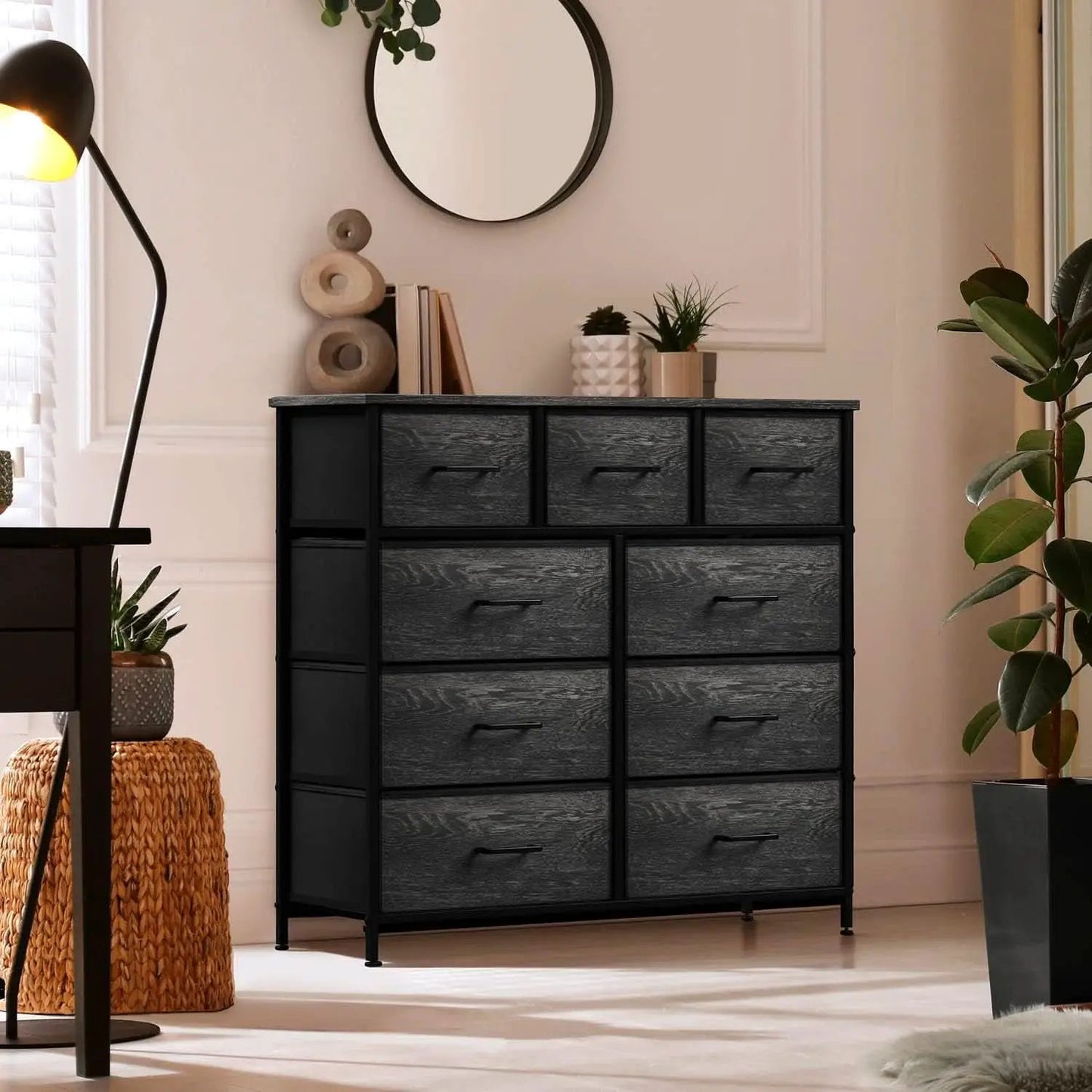 Faux Wood Dresser 9 Drawers For Bedroom Furniture Storage from PriceLows™