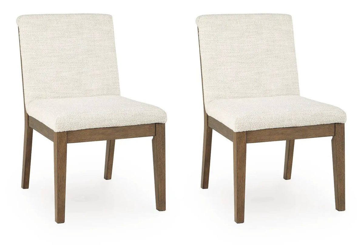 Marxmore Dining Side Chairs | Set Of 2 | Beige And Brown | Upholstered Seats