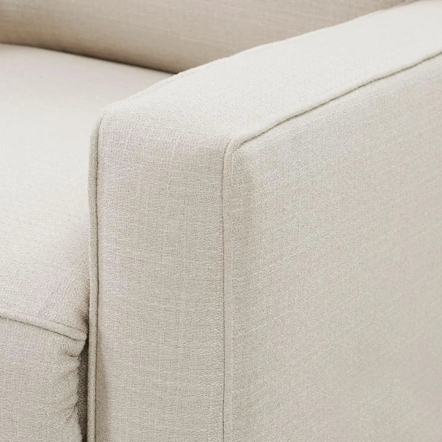 Beige Fabric Swivel Rocker Recliner Armchair DeepSeat from PriceLows™