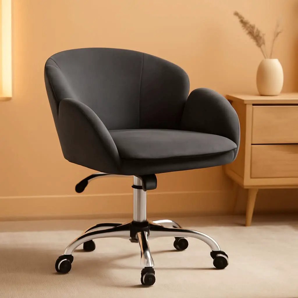 Dark Gray Desk Chair With Armrests For Home Office from PriceLows™