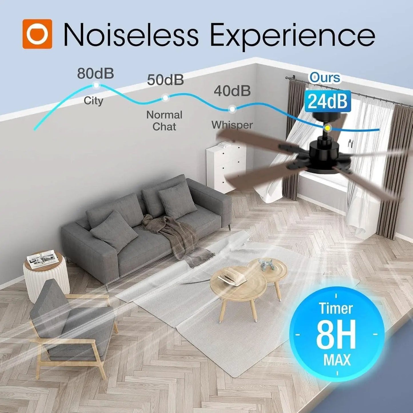 52 Inch Black Ceiling Fan With Remote Integrated Light from PriceLows™