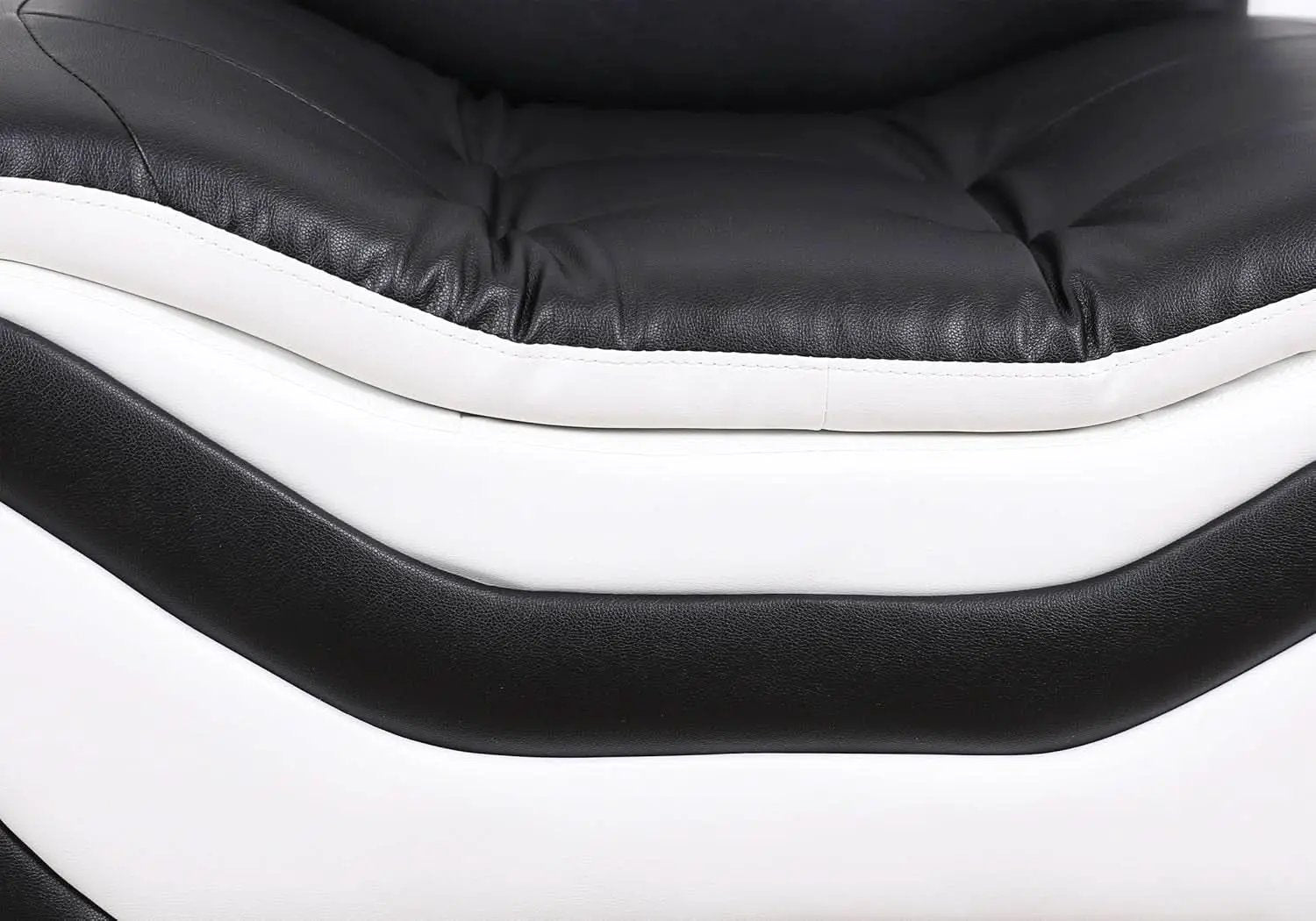 3 Piece Aldo Modern Faux Leather Sofa Set Black And White With Sofa Loveseat And Chair from PriceLows™
