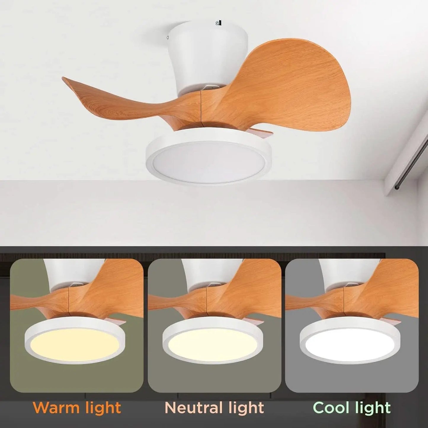 22 Inch Ceiling Fan With LED Light For Kitchen And Bedroom from PriceLows™
