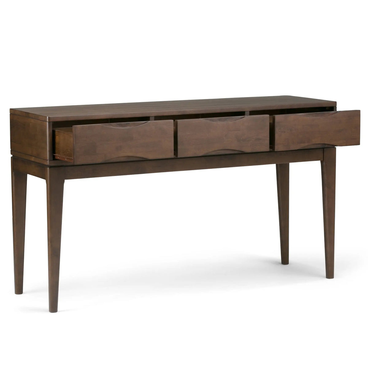 Harper Handcrafted Console Sofa Table | 54 Inch Width | Solid Rubberwood Hardwood | Metal Drawer Glides