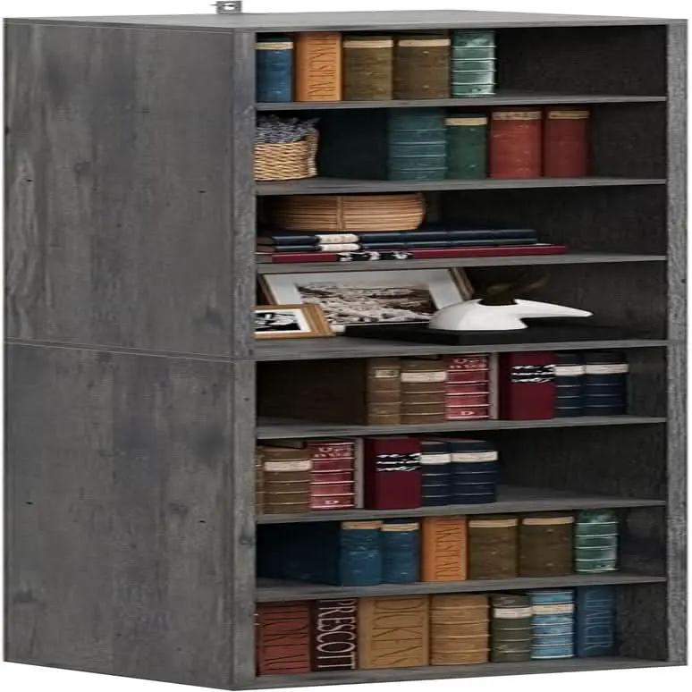 Tall Narrow 8 Tier Corner Bookshelf For Living Room from PriceLows™