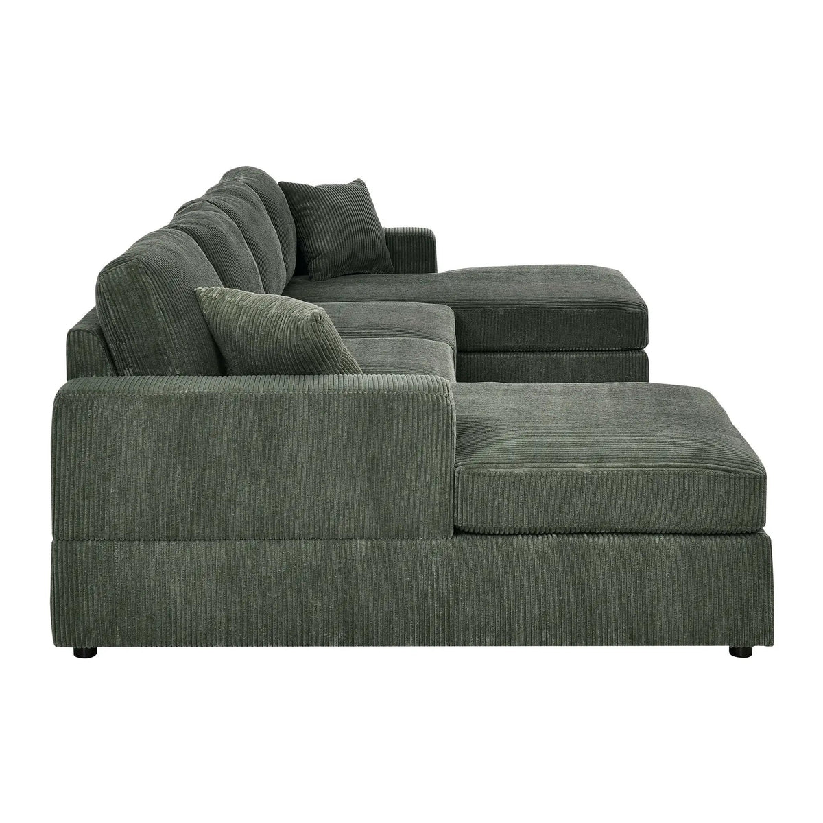 3 Piece Double Chaise Sectional Sofa | Seating For Four | Engineered Wood Frame | 120 Inch Width
