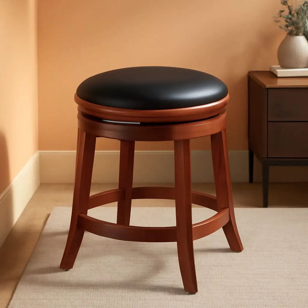 Backless Counter Height Bar Stool 24 Inch Cherry Color from PriceLows™