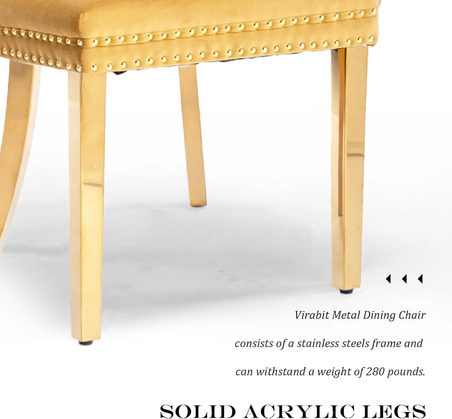 Velvet Tufted Dining Chair Set Of 2 With Nailhead Trim from PriceLows™