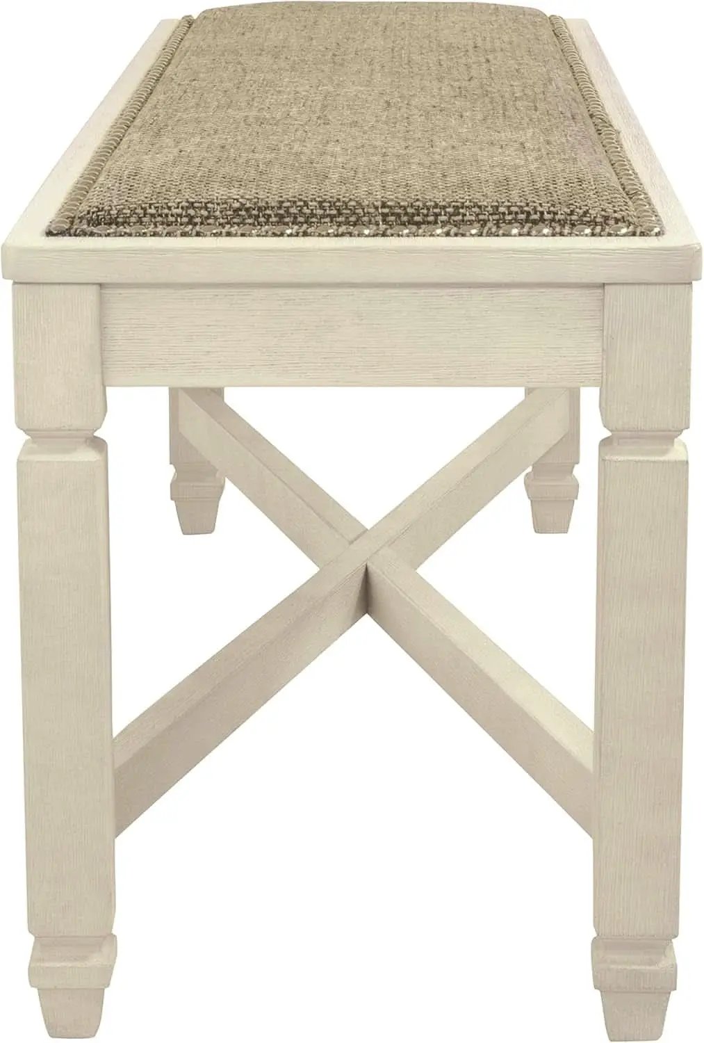 Bolanburg Upholstered Dining Bench Antique White Finish from PriceLows™