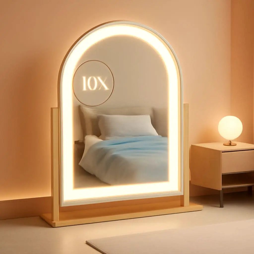 Lighted Makeup Mirror With LED Three Color Lighting Modes from PriceLows™