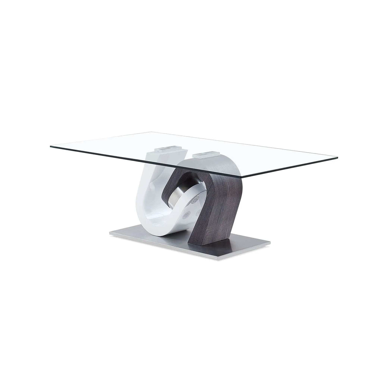 Rocky Table, Elegant Design | 2 Pieces | Solid Wood & Tempered Glass | Living Room
