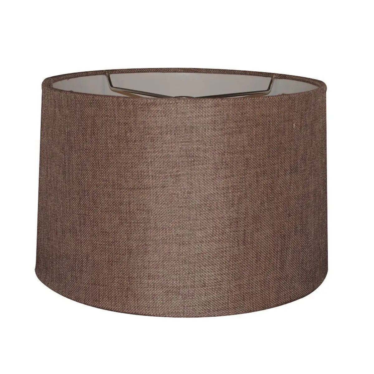 Hardback Drum Lamp Shade | Chocolate Burlap | 14 Inch Wide X 10 Inch High