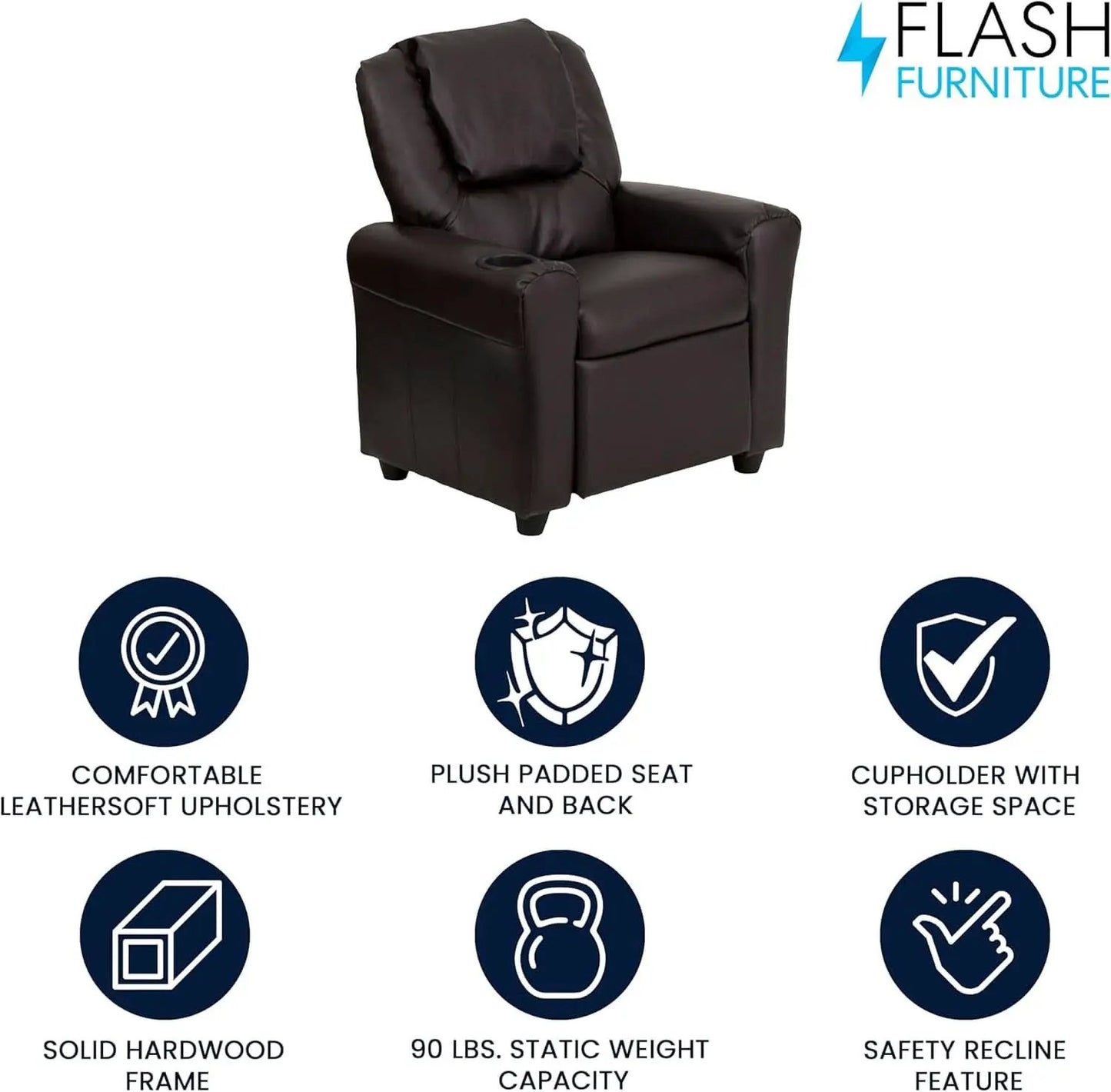 Vana Leathersoft Kids Recliner With Cup Holder And Headrest from PriceLows™