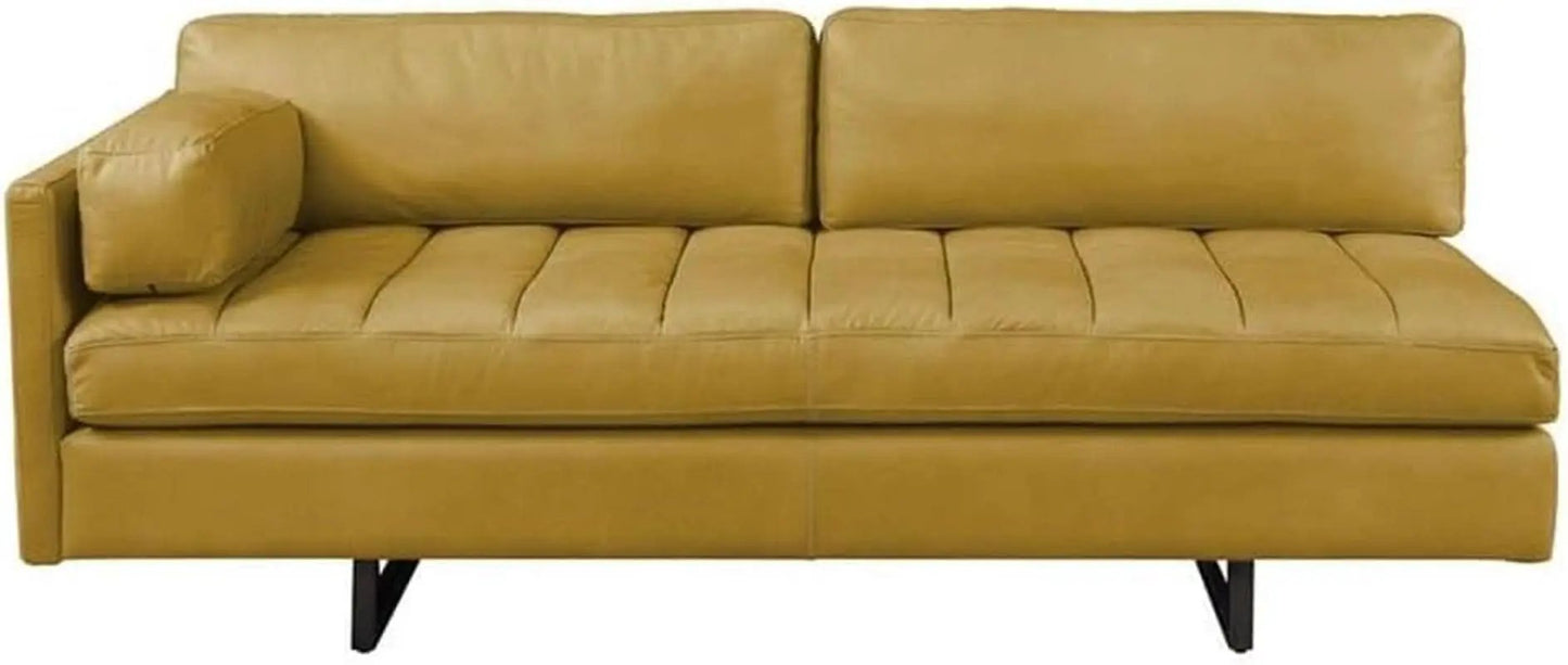 Radia Sofa With Pillow Yellow Turmeric Top Grain Leather from PriceLows™
