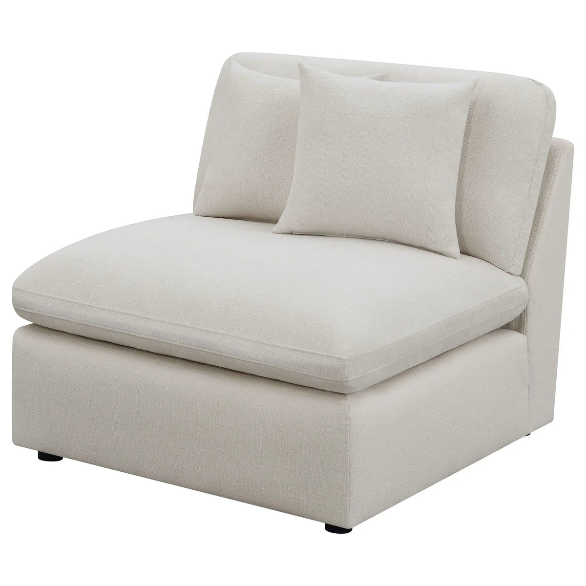 Hobson Upholstered Armless Chair | 38 x 40 x 34 in | Fabric | Ivory