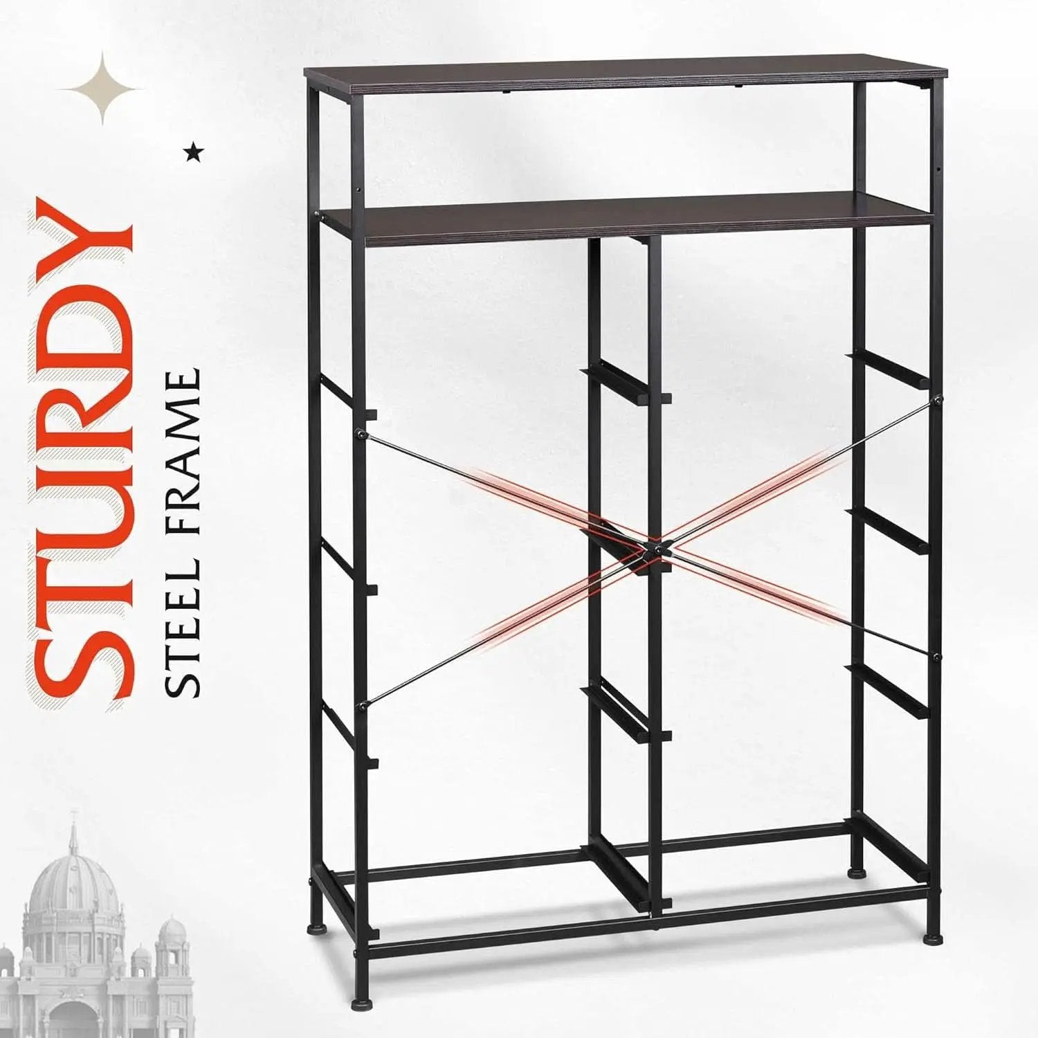 Charcoal Gray Fabric Dresser With Shelves And 8 Drawers from PriceLows™