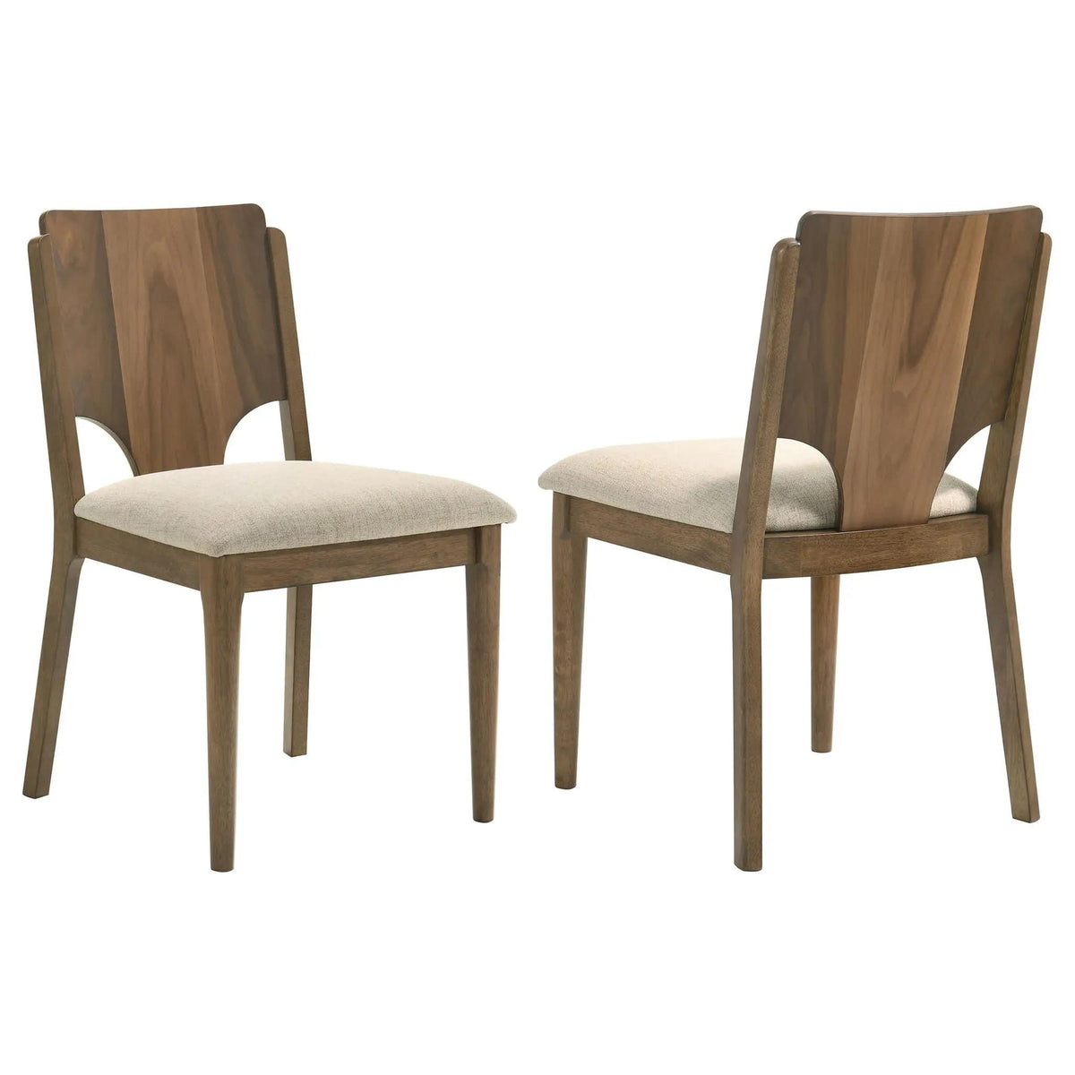 Crestmore Dining Chair Upholstered Seat Walnut (Set of 2) | 20 x 22.75 x 33.75 in | Walnut & Wood | Dining Room