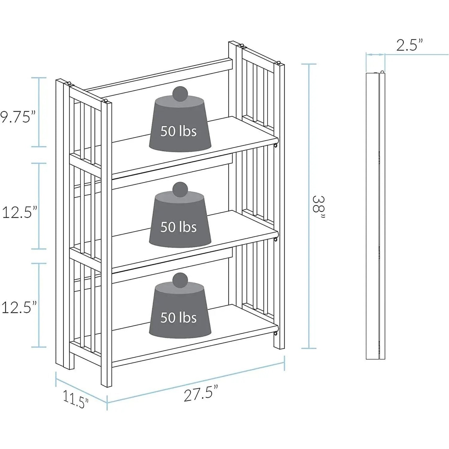 Chestnut Three Shelf Stackable Bookcase Solid Wood from PriceLows™