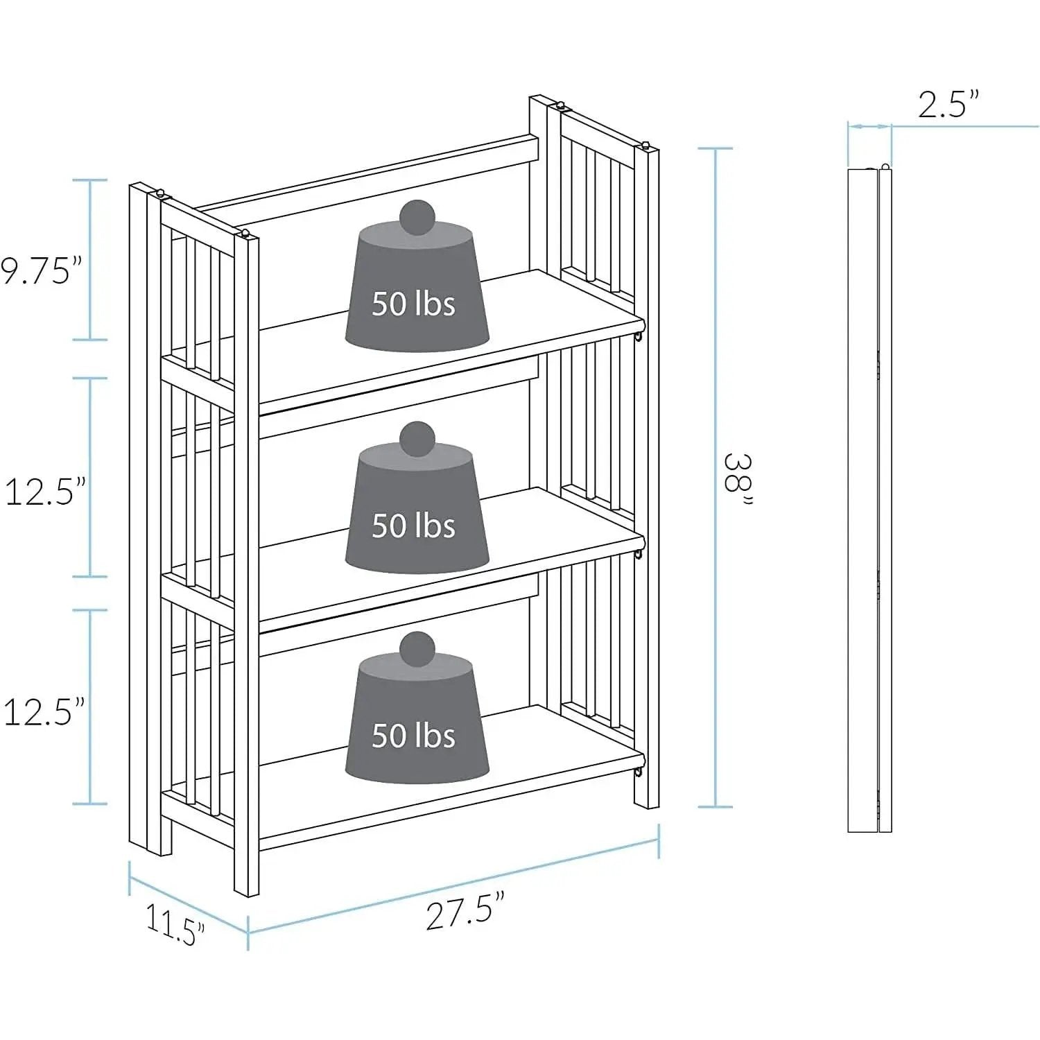 Chestnut Three Shelf Stackable Bookcase Solid Wood from PriceLows™