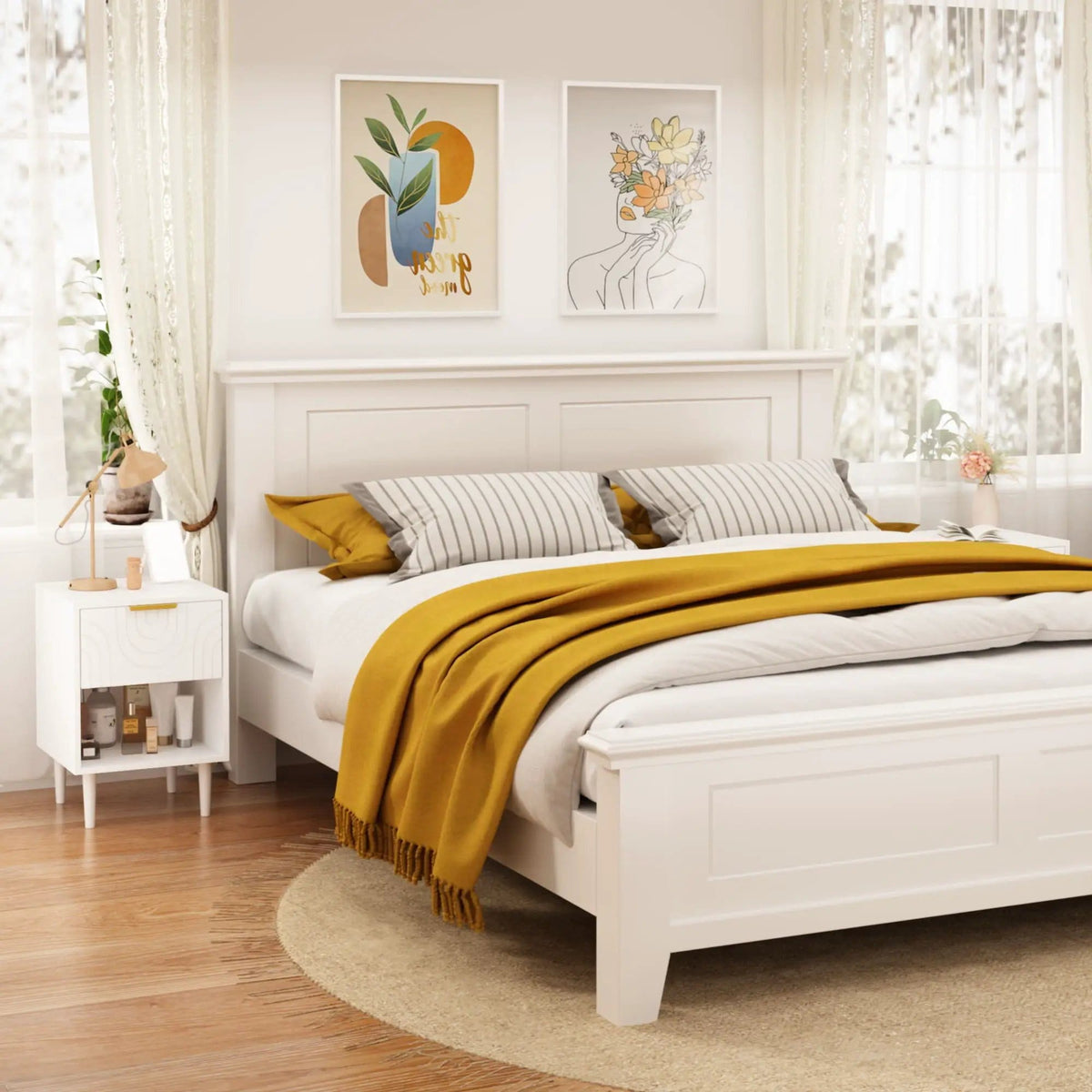 Nightstand With 1 Drawer And Open Shelf - | 15.75 x 15.75 x 22.83 in | Mdf | White