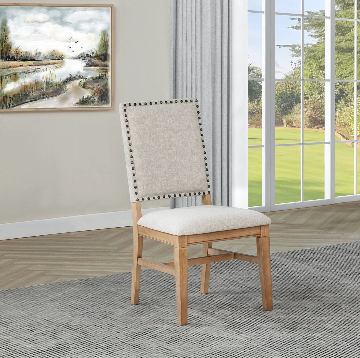 Middleton Upholstered Dining Side Chair Beige (Set of 2) | 20 x 24.25 x 38.5 in | Fabric | Dining Room