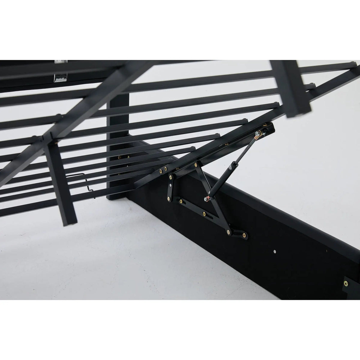 Upholstered Platform Bed Frame | Adjustable LED Headboard | Hydraulic Lift