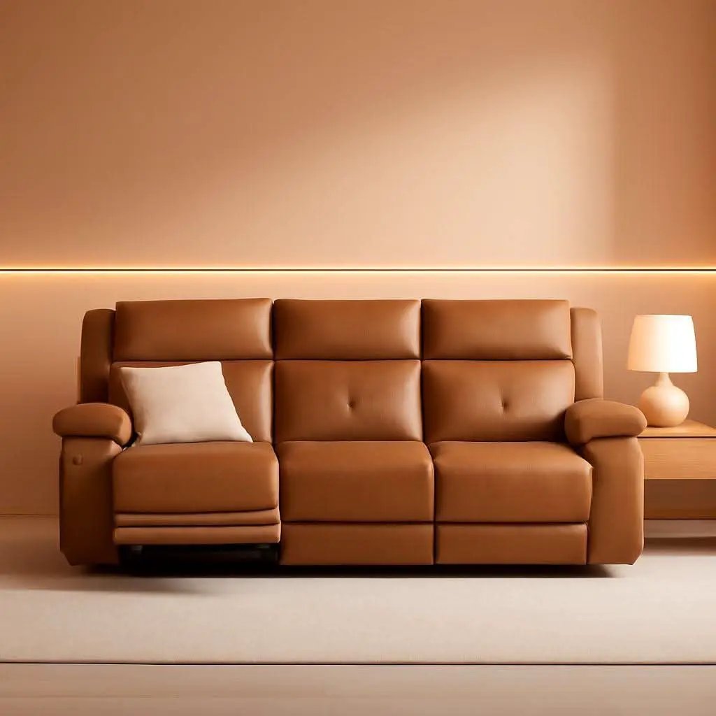 Genuine Leather Power Recliner Sofa 3 Seater USB Ports from PriceLows™