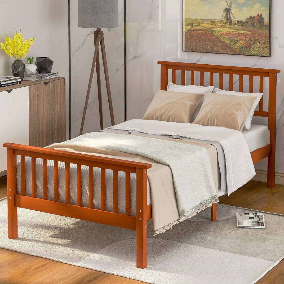 Platform Bed | Pine Frame | Headboard And Footboard | Queen Size Options