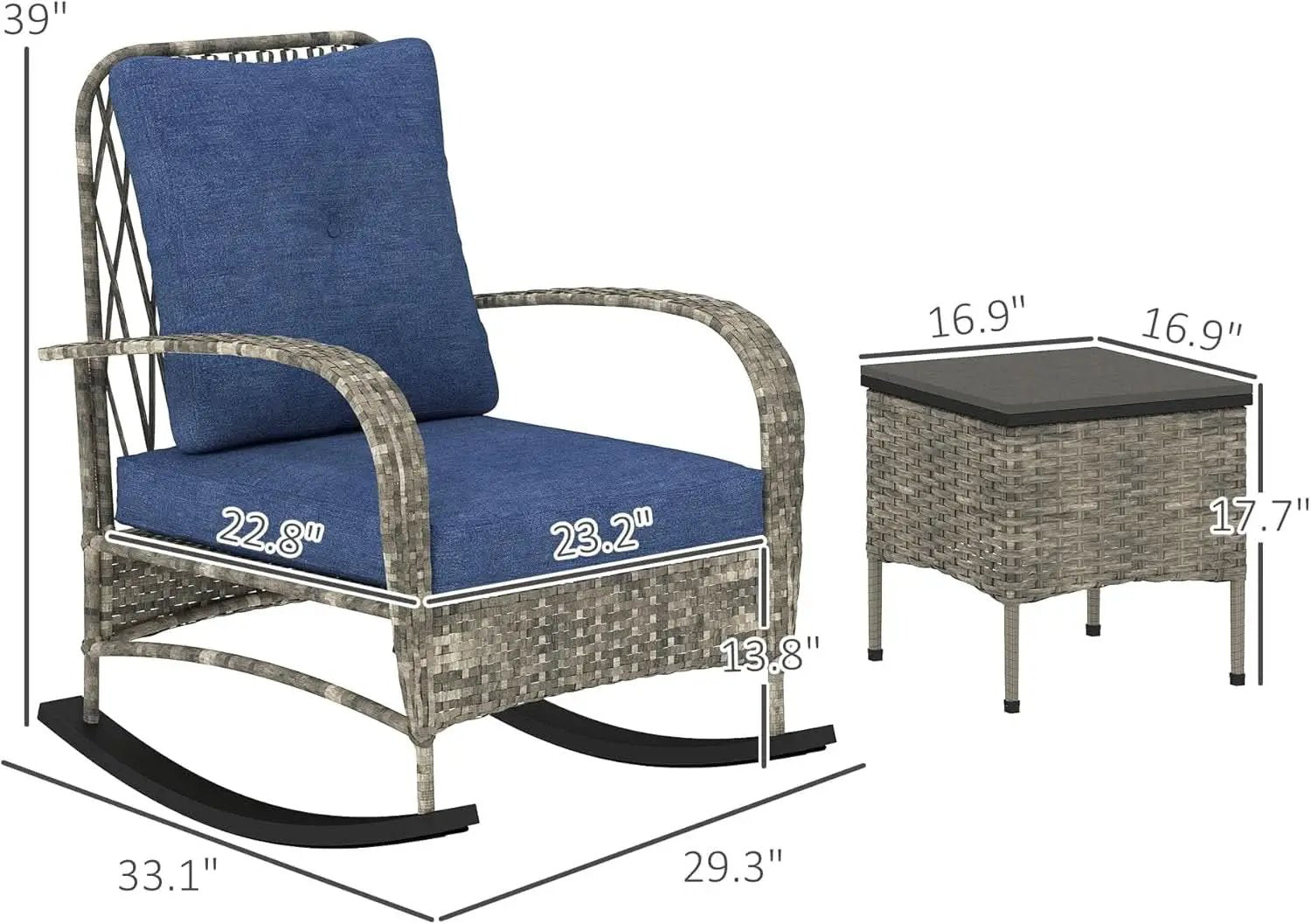 Stylish Three Piece Wicker Patio Furniture Set from PriceLows™