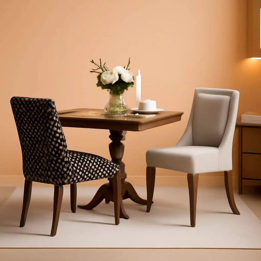 Beige Patterned Modern High Back Dining Chairs Set from PriceLows™