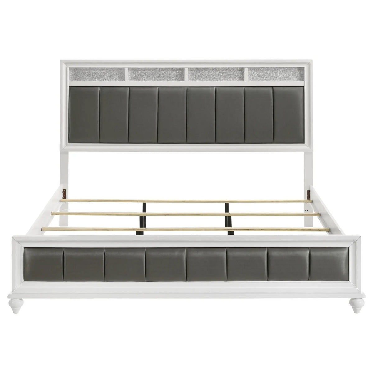 Barzini Wood Eastern King Panel Bed | 79.25 x 84.75 x 56 in | Wood | White