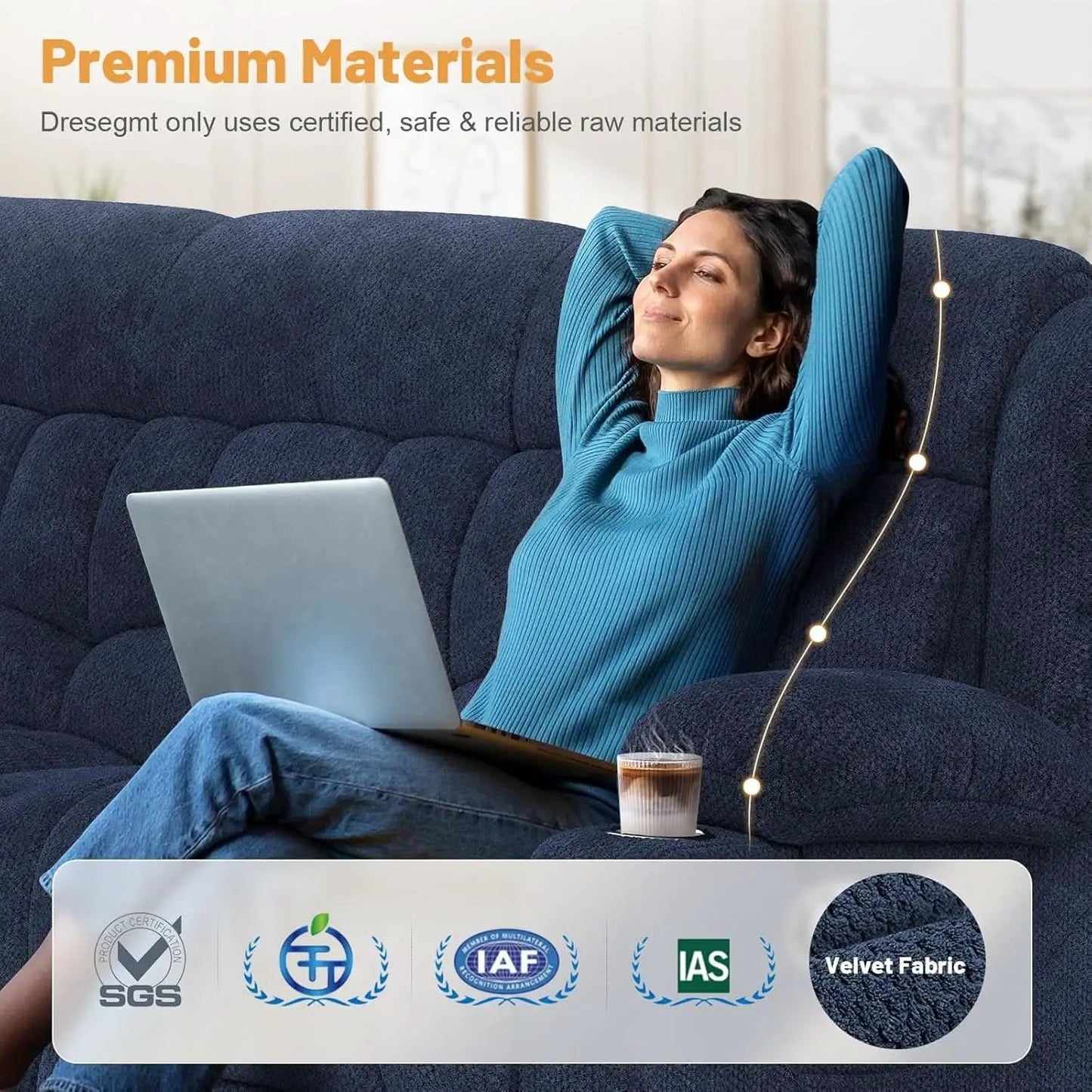 Blue Loveseat Recliner Sofa With Flip Backrest Manual from PriceLows™