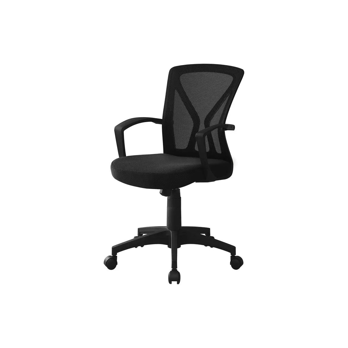 Mesh Mid-Back Office Chair | Fixed Armrests | Deep Extra-Wide Seat | 35.25 Inch Height